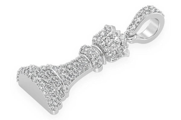 Pendentif en diamant Queen Chess Piece 0,75 ct en or massif 14 carats