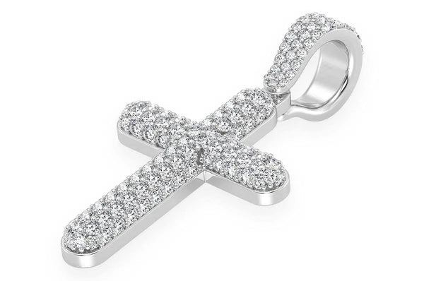 Pendentif diamant Croix pétillante 1,10 ct en or massif 14 carats