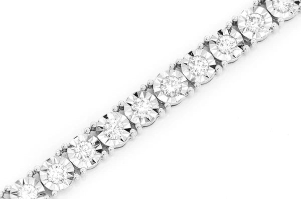 Erkals Jewellers 12pt Miracle Set Diamond Tennis Necklace 18K Gold 12.00ctw