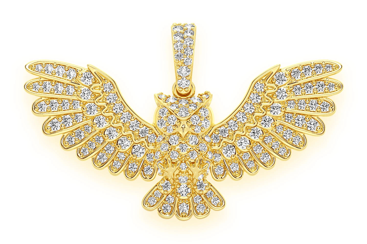 Erkals Jewellers Owl Pendant 18K Gold Diamond 0.75ctw