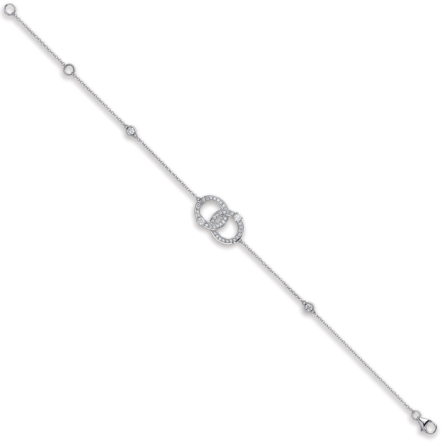9ct White Gold 0.17ct Diamond Bracelet