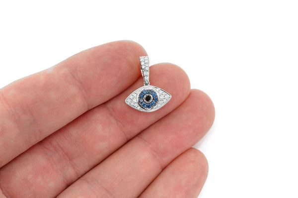 Erkals Jewellers Evil Eye Bubbly Diamond Pendant 18K Gold 0.40ctw