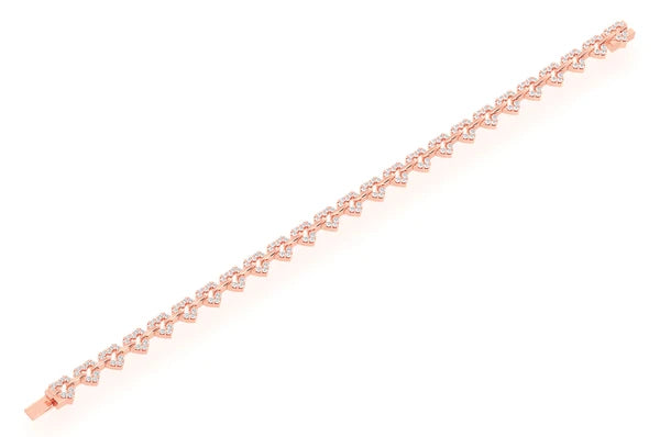 Bracelet en diamant en forme de cœur de 2,35 ct en or massif 14 carats