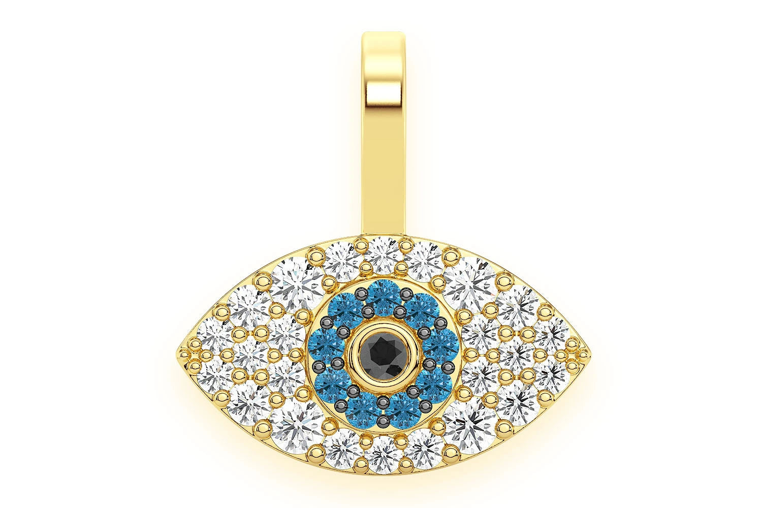 Erkals Jewellers Evil Eye Pendant 18K Gold Diamond 0.20ctw