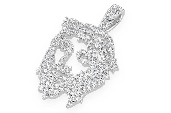 4.00ct Diamond Jesus Silhouette Pendant 18K Solid Gold