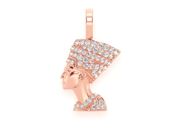 Erkals Jewellers Nefertiti Egyptian Queen Pendant 18K Gold Diamond 0.25ctw