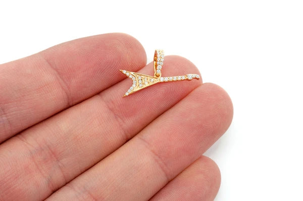 Erkals Jewellers Flying V Guitar Pendant 18K Gold Diamond 0.15ctw