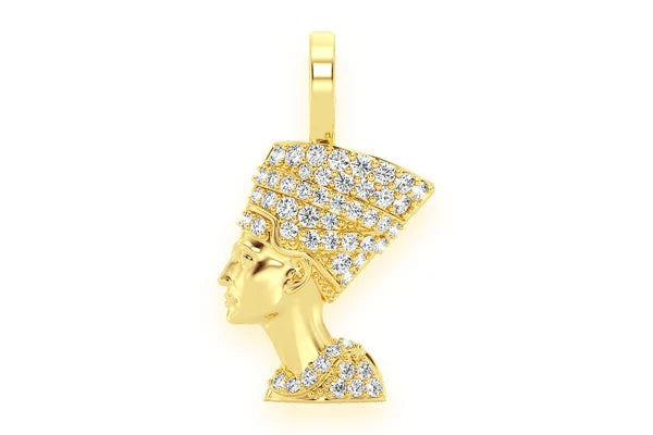 Erkals Jewellers Nefertiti Egyptian Queen Pendant 18K Gold Diamond 0.25ctw