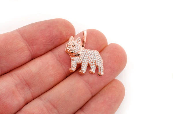 Erkals Jewellers French Bulldog Pendant 18K Gold Diamond 0.65ctw