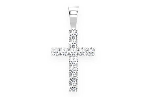 Pendentif solitaire croix diamant 1,00 ct en or massif 14 carats