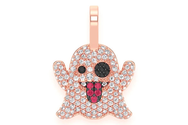 Erkals Jewellers Ghost Emoji Diamond Pendant 18K Gold 0.50ctw