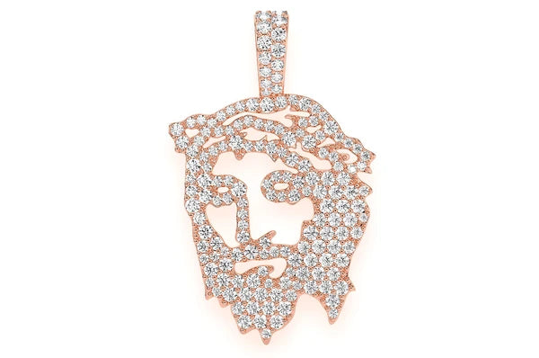 4.00ct Diamond Jesus Silhouette Pendant 18K Solid Gold
