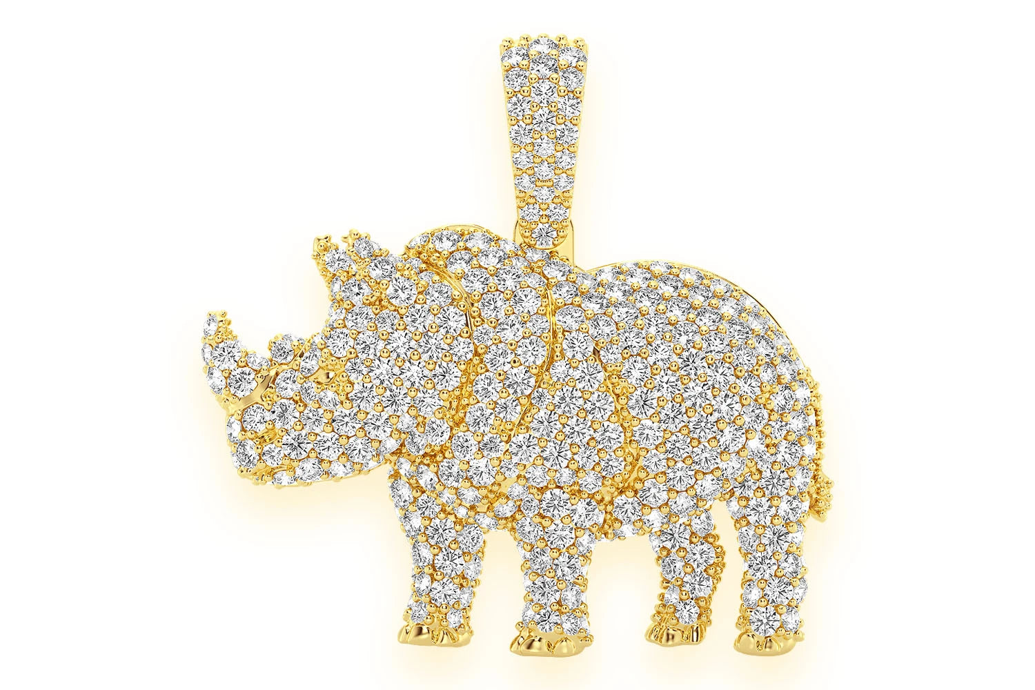 Erkals Jewellers Rhinoceros Pendant 18K Gold Diamond 1.75ctw