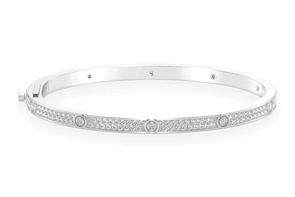 Erkals Jewellers Thin Signature Eternity Diamond Bangle 18K Gold 2.35ctw