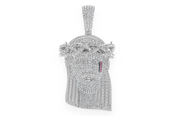 Erkals Jewellers Jesus Pendant 18K Yellow Gold Diamond Ruby