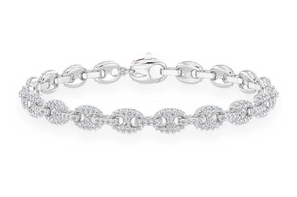 Bracelet en diamant Mariner Link 2,75 ct 5 mm en or massif 14 carats