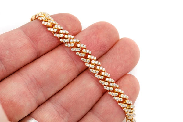 Erkals Jewellers 6mm Miami Cuban Diamond Bracelet 18K Gold 4.25ctw