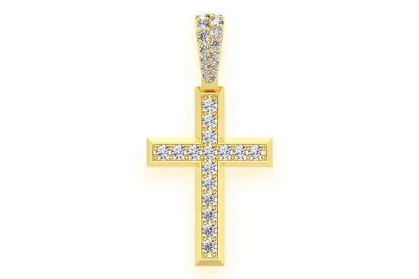 Erkals Jewellers Angled Cross Pendant 18K Gold Diamond 1.15ctw