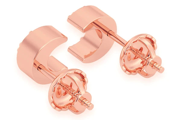Erkals Jewellers Mini Moon Stud Earrings 18K Gold 0.05ctw