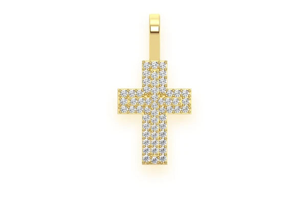 Erkals Jewellers Layered Cross Pendant 18K Gold Diamond 0.25ctw