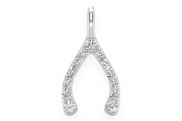 Erkals Jewellers Wishbone Pendant 18K Gold Diamond 0.15ctw