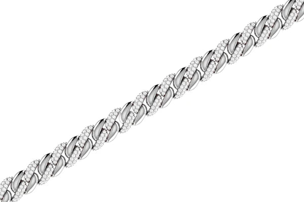 Erkals Jewellers Miami Cuban Half Link Diamond Bracelet 18K Gold 0.85ctw