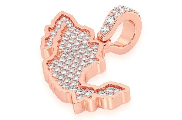 0.33ct Diamond Mexico Pendant 18K Solid Gold