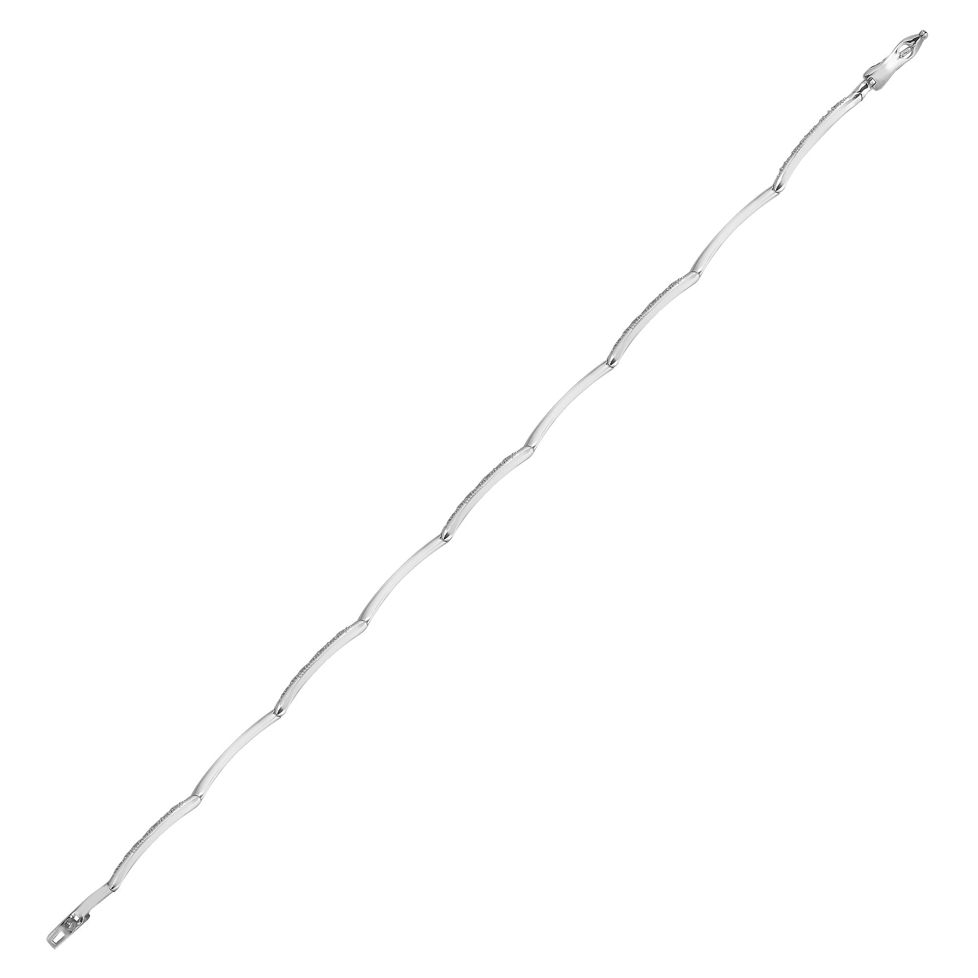 9ct White Gold Natural Diamond Bracelet