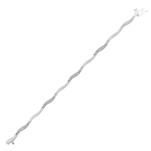 9B020 | 9ct White Gold Natural Diamond Bracelet