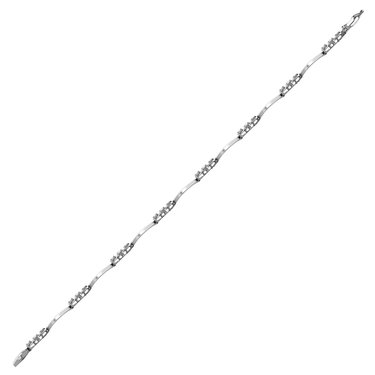 9ct White Gold Natural Diamond Bracelet