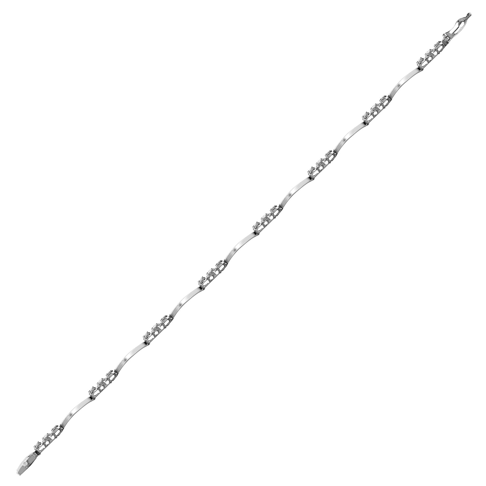 9ct White Gold Natural Diamond Bracelet