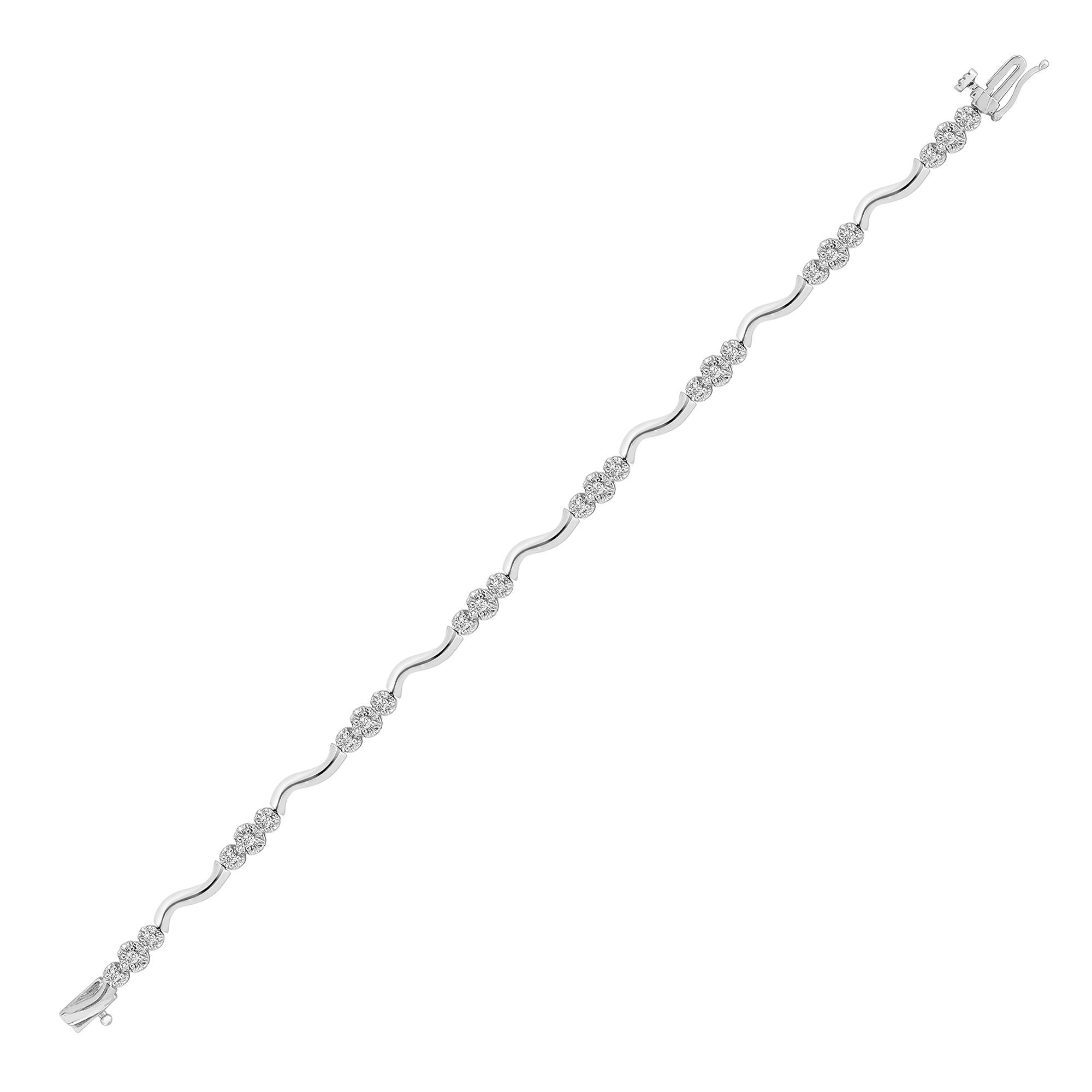 9ct White Gold Natural Diamond Bracelet