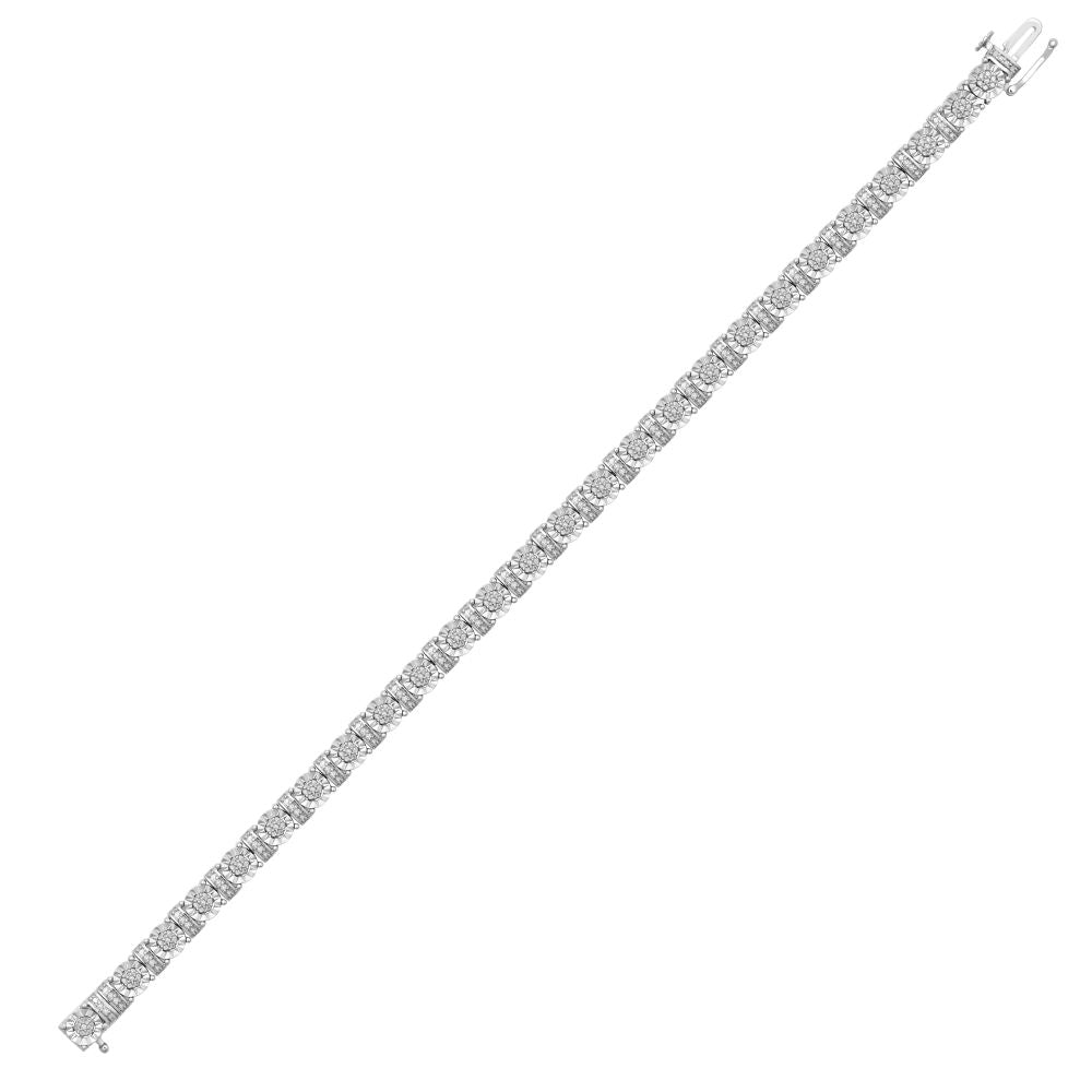 9B031 | 9ct White Gold 0.23cts Natural Diamond Illusion-set Bracelet