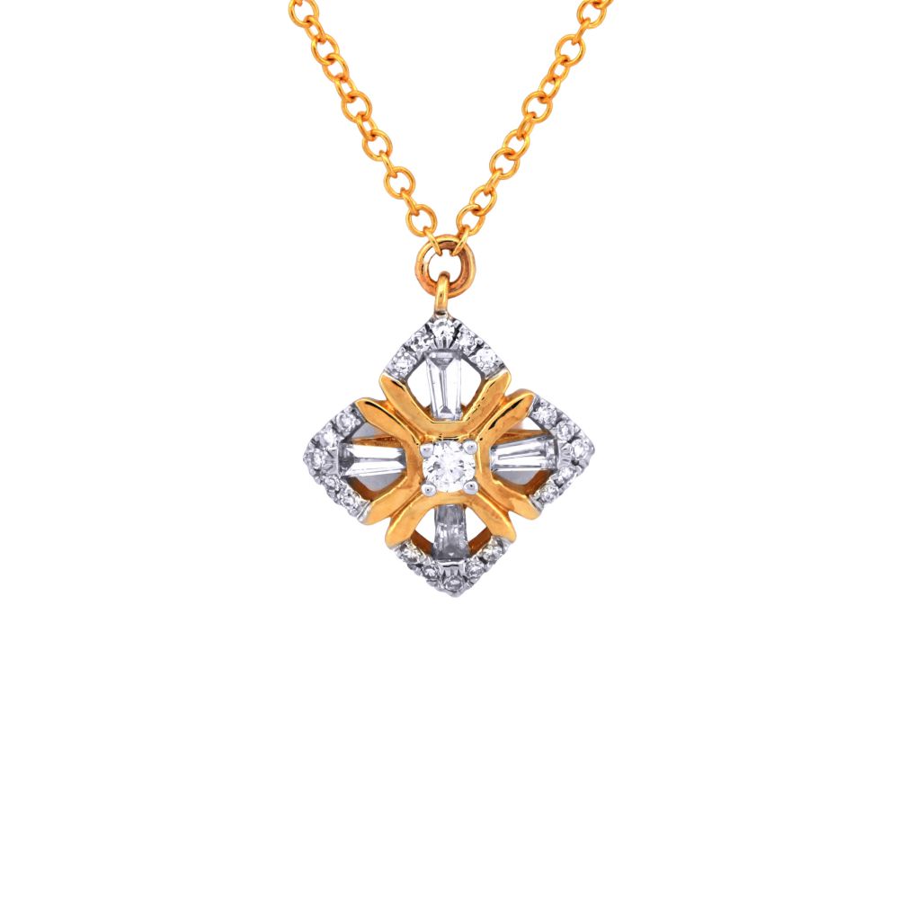 9C009-16 | 9ct Yellow Gold 0.12ct Diamond Pendant - 16+2" Chain