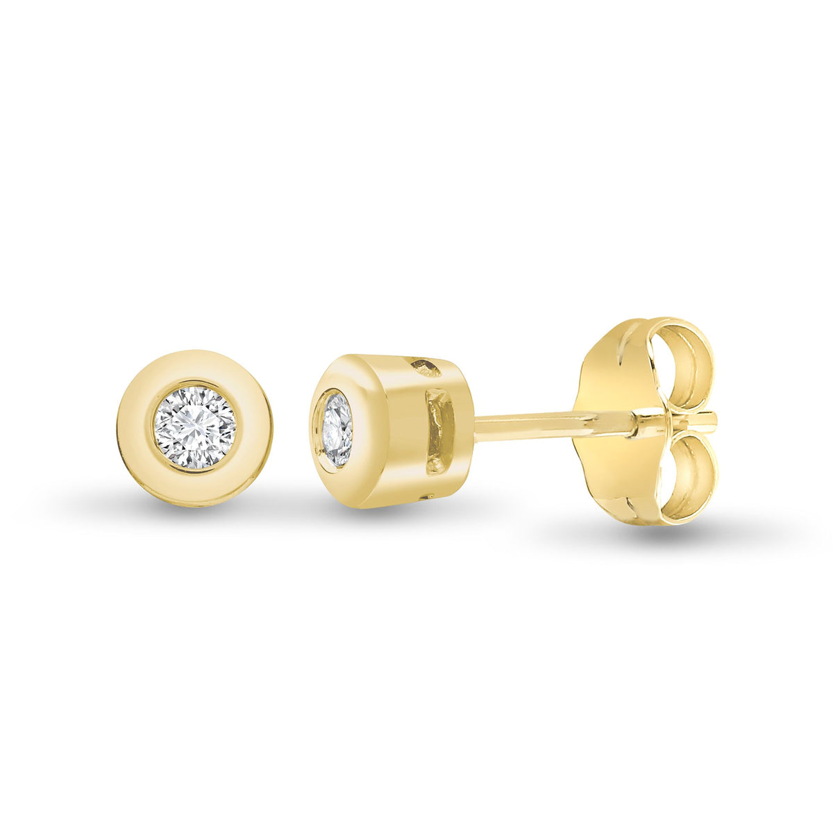 9ct Yellow 10pts Rub over Earrings