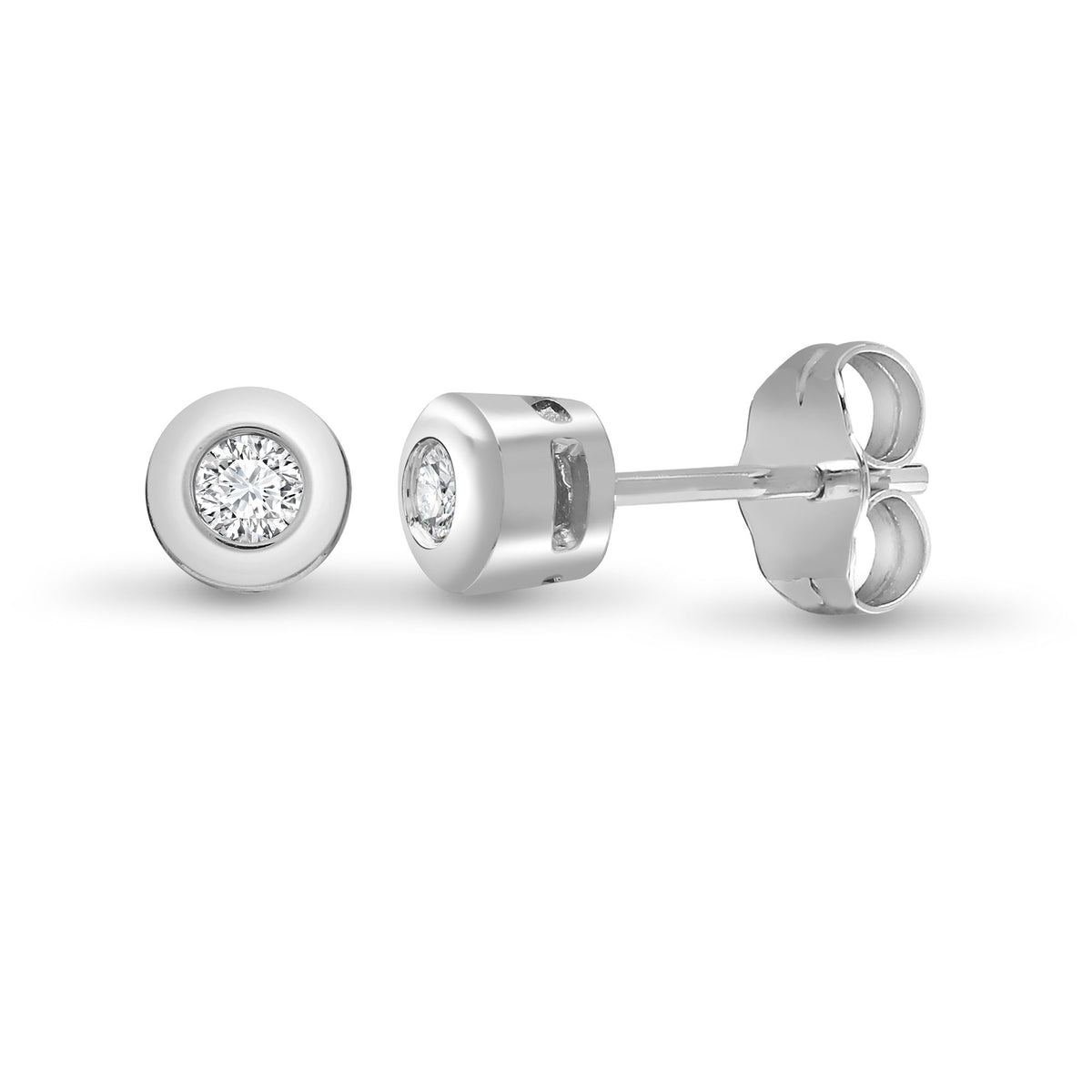 9ct White 10pts Rub over Earrings