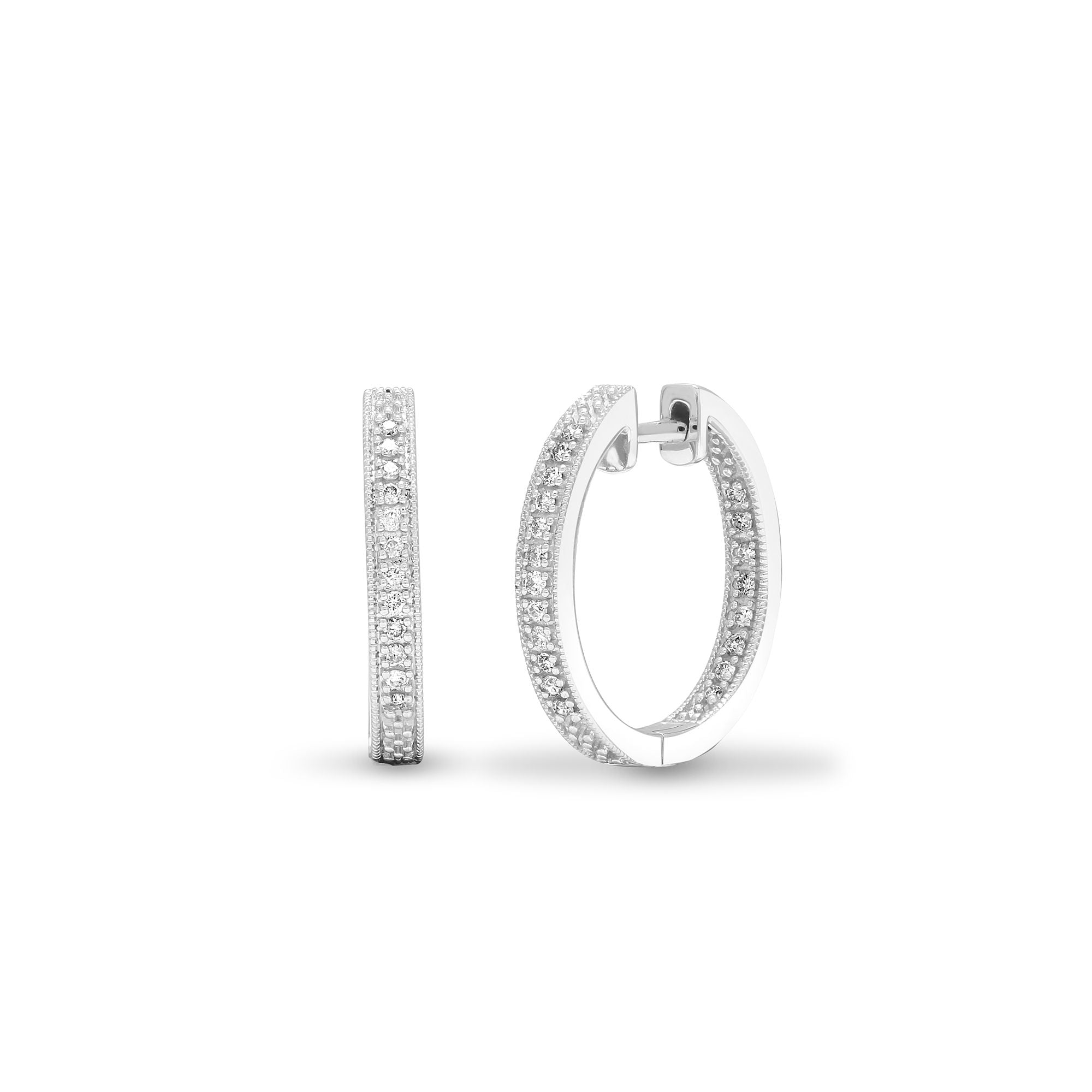 9ct White Gold Natural Diamond Earrings