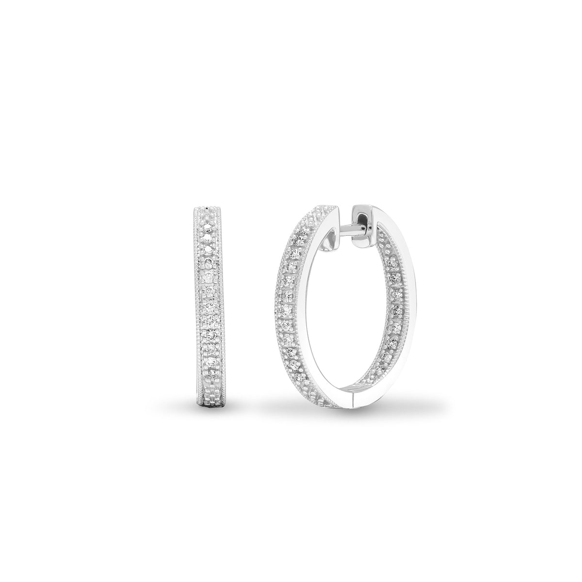 9ct White Gold Natural Diamond Earrings