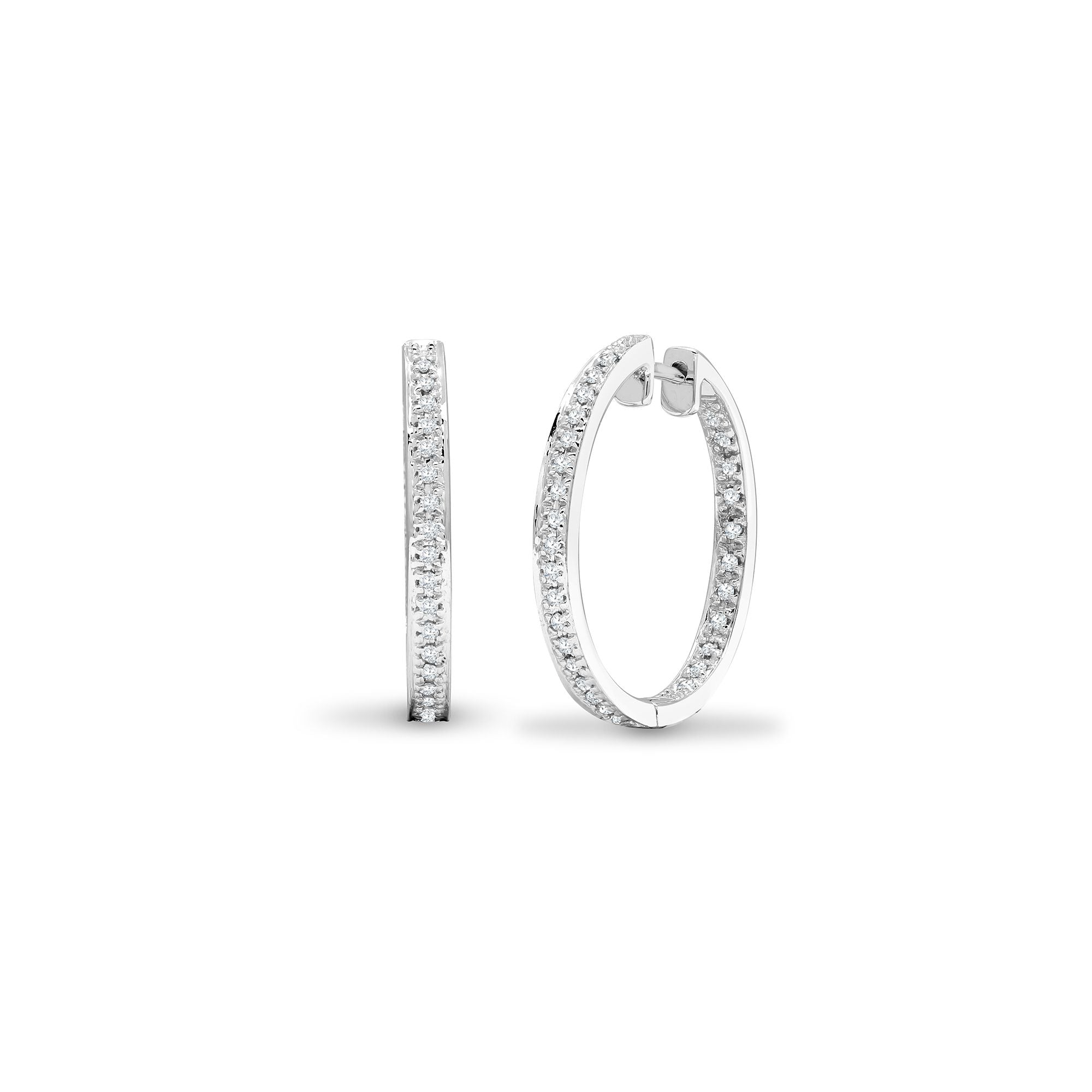 9E047 | 9ct White Gold Natural Diamond Earrings