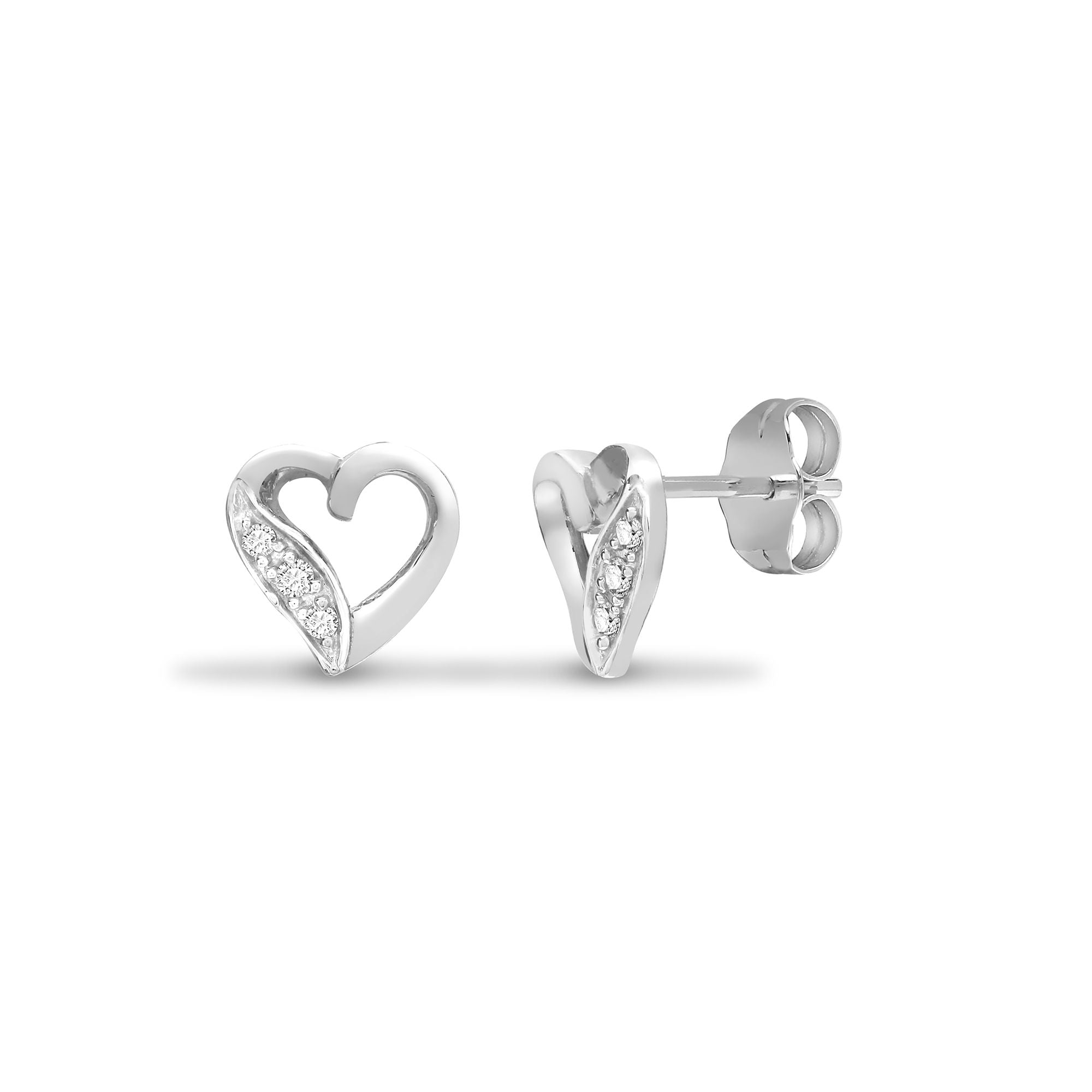 9ct White Gold Natural Diamond Stud Earrings