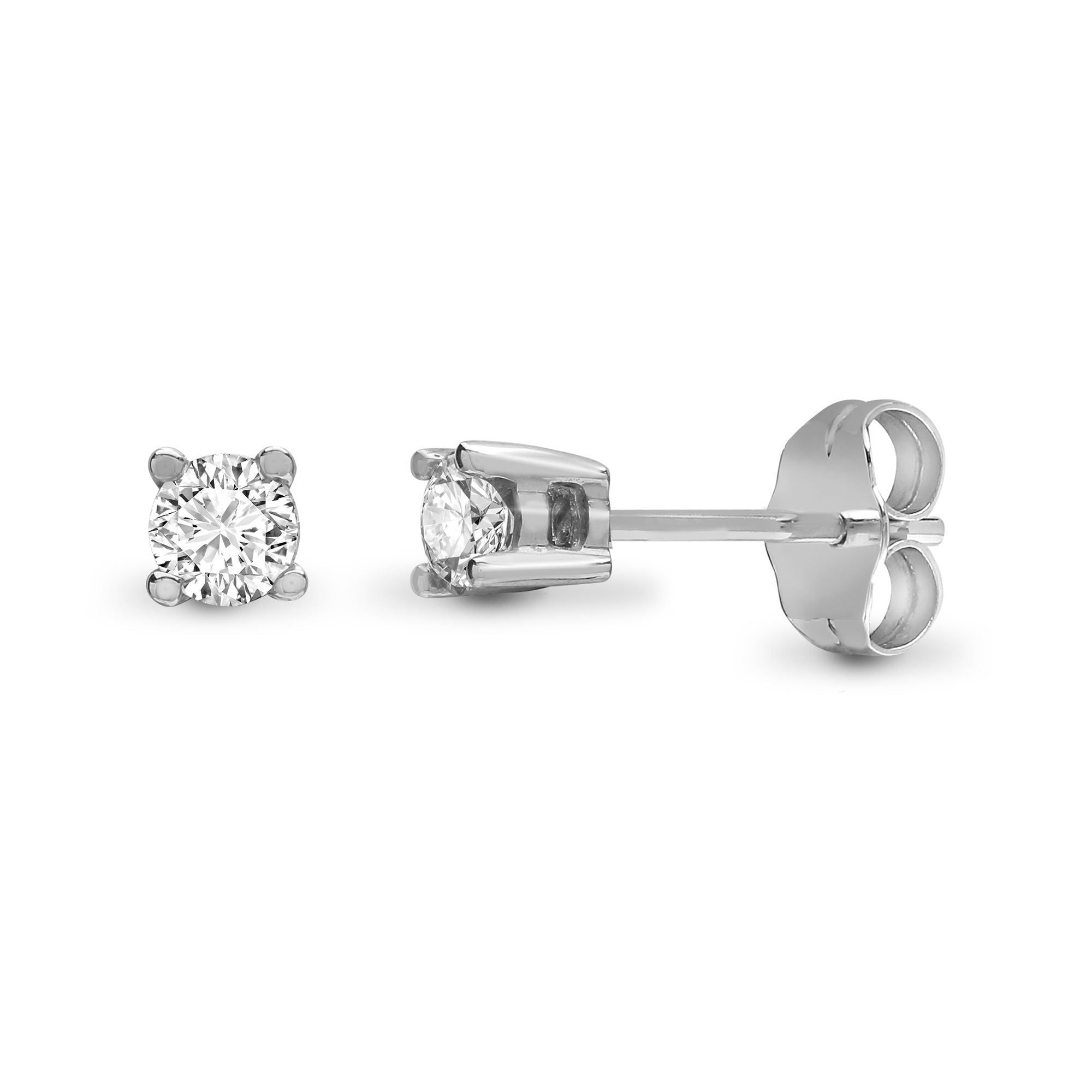 9ct White 10pts Natural Diamond Stud Earrings