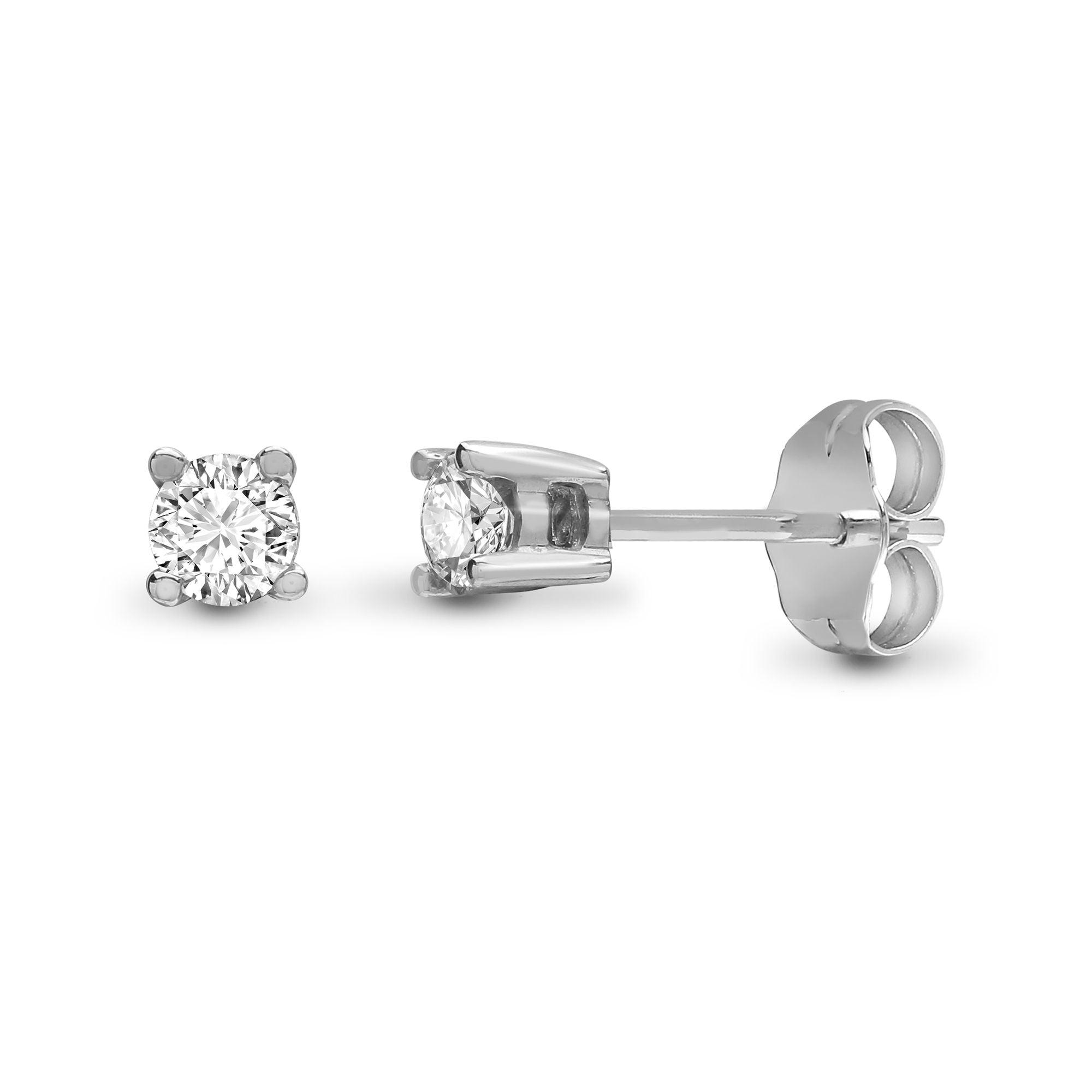 9ct White 20pts Natural Diamond Stud Earrings