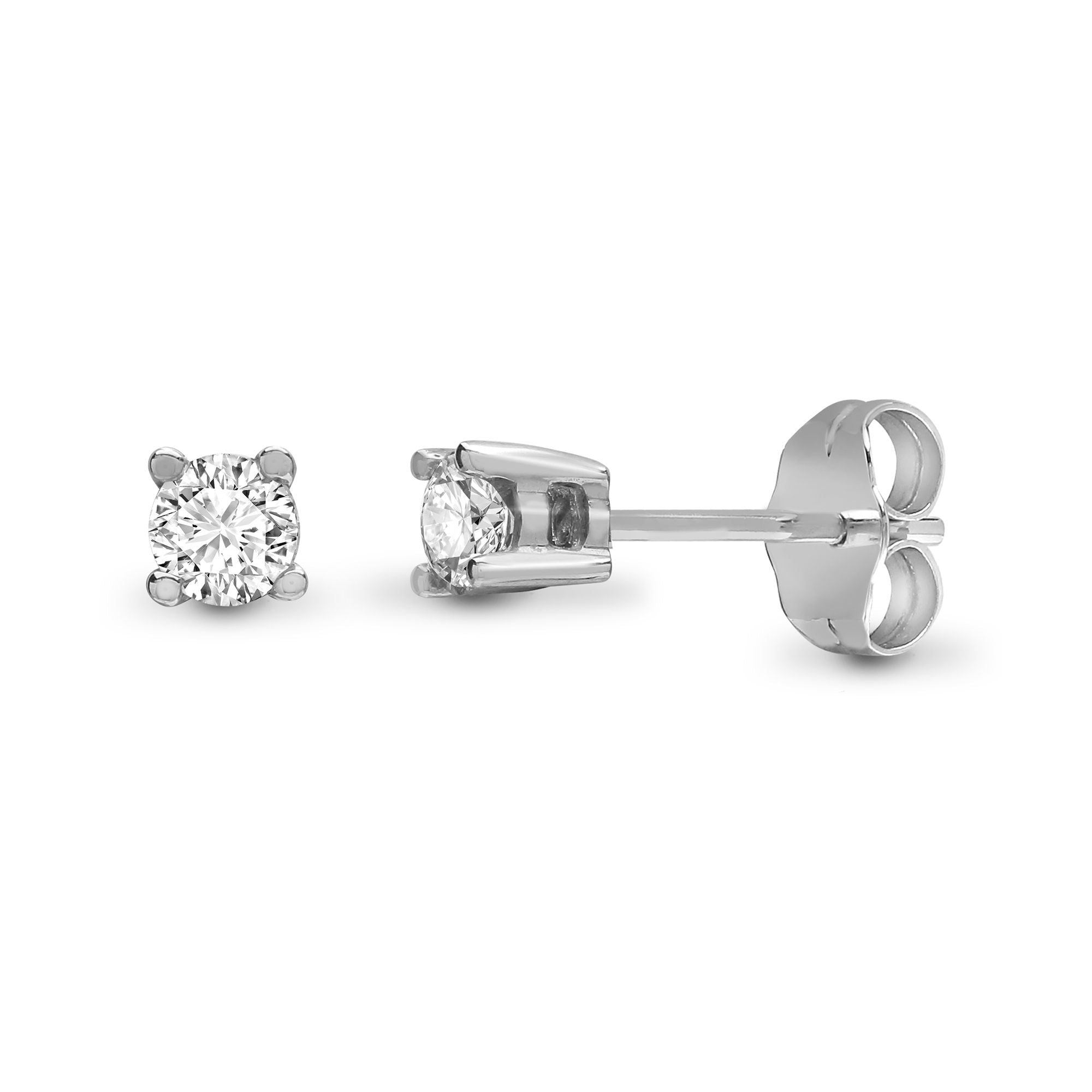 9ct White 50pts Natural Diamond Stud Earrings
