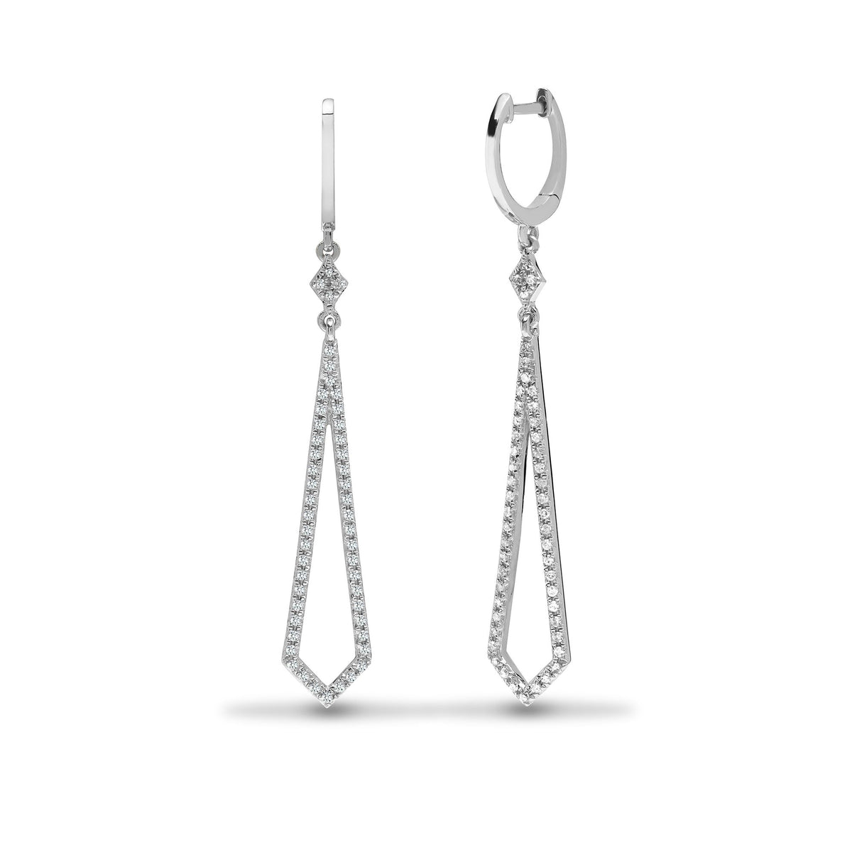 9ct White 28pts Drop Earrings