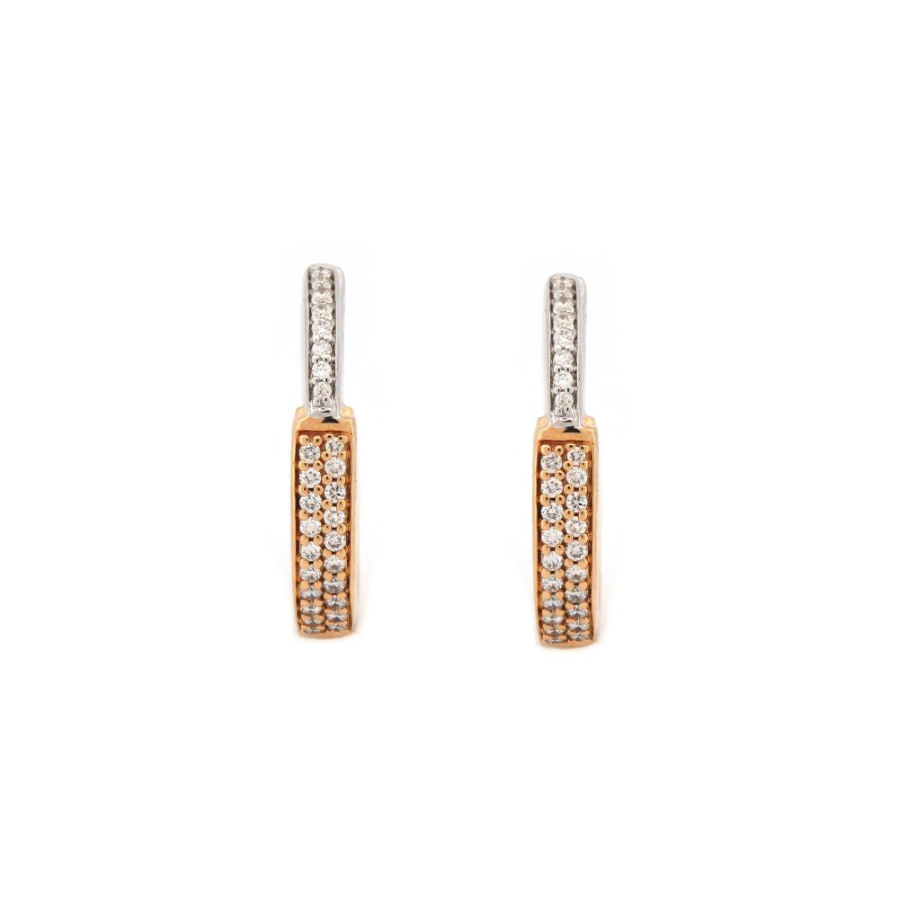9ct Yellow & White Gold 0.28ct Diamond Earrings