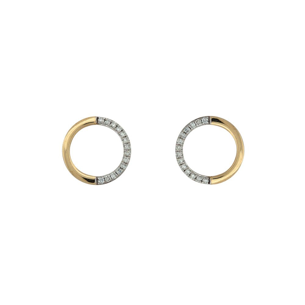 9ct Yellow Gold 0.08ct Diamond Circle Earrings