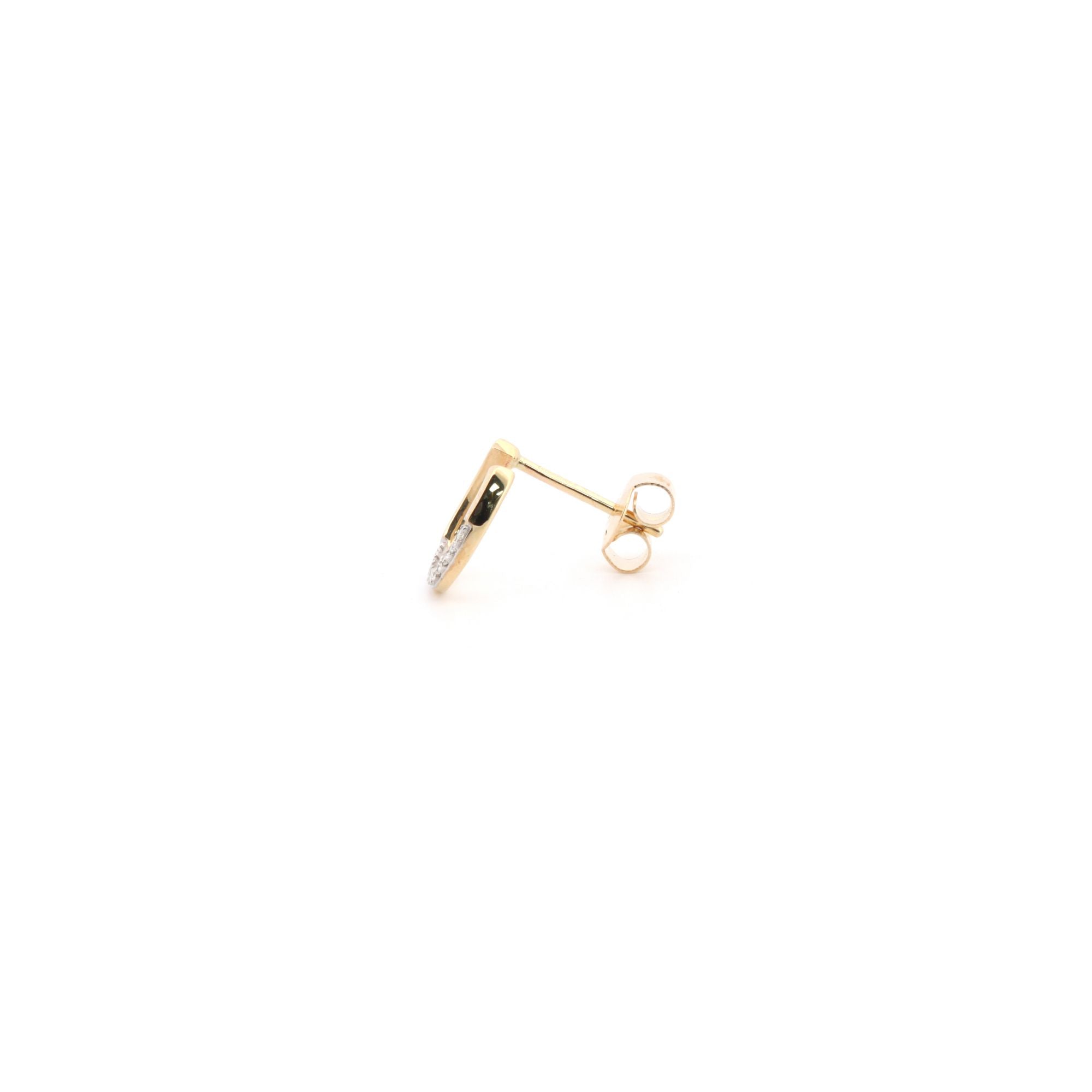9ct Yellow Gold 0.05ct Diamond Horseshoe Earrings