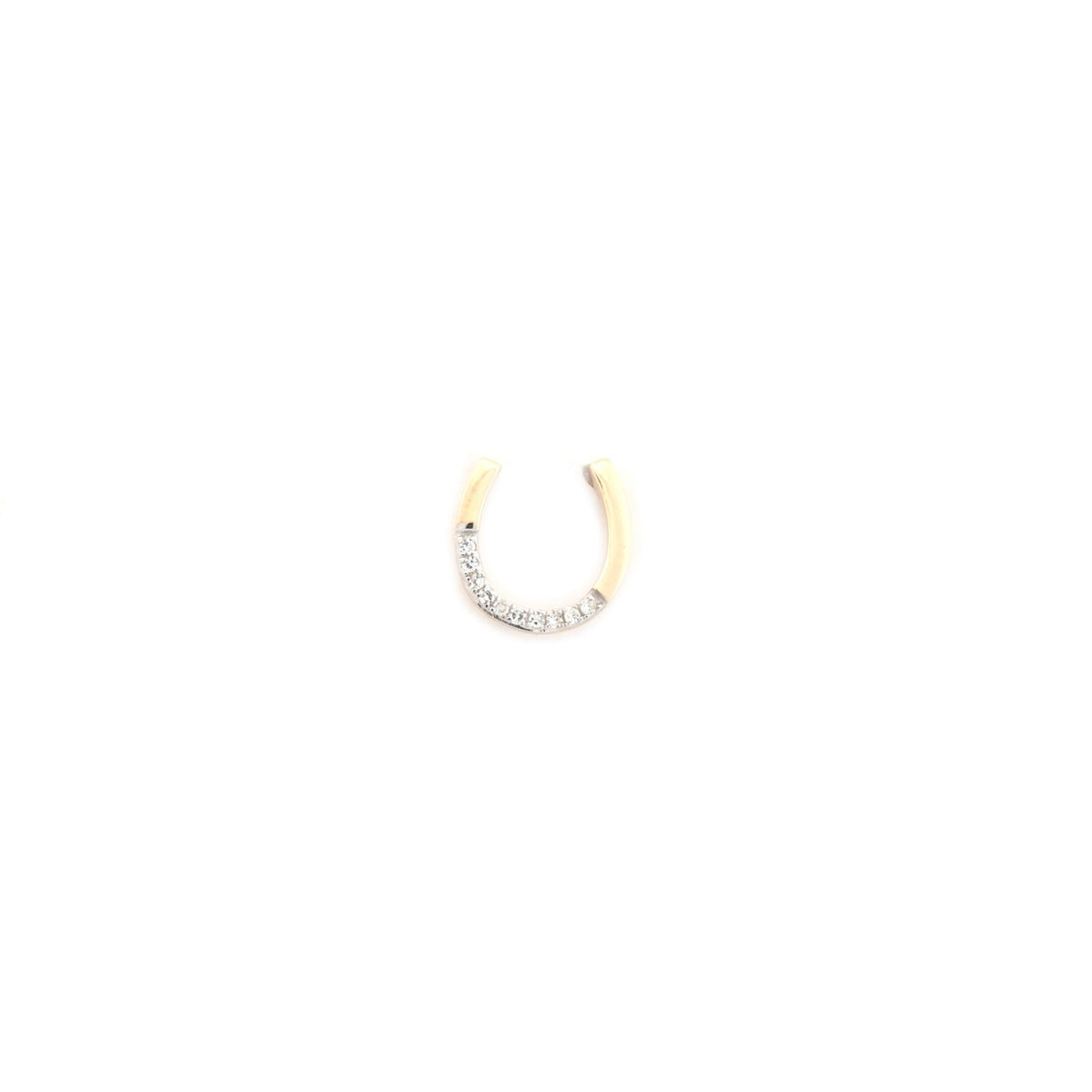 9ct Yellow Gold 0.05ct Diamond Horseshoe Earrings