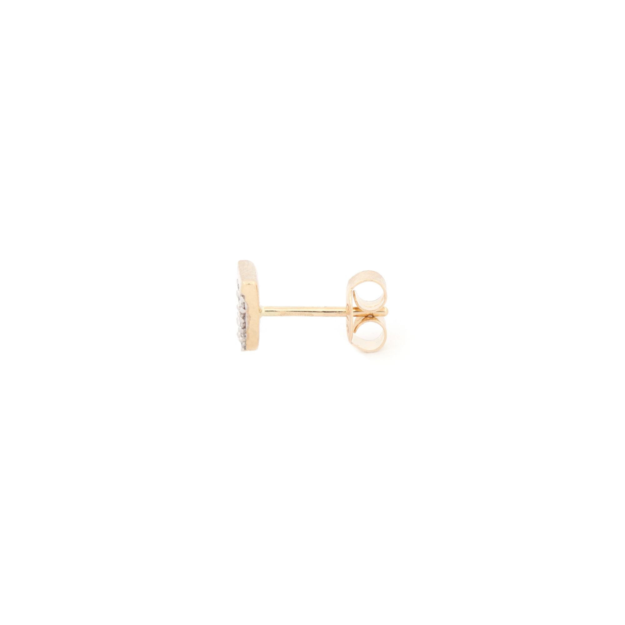 9ct Yellow Gold 0.06ct Diamond Triangle Earrings