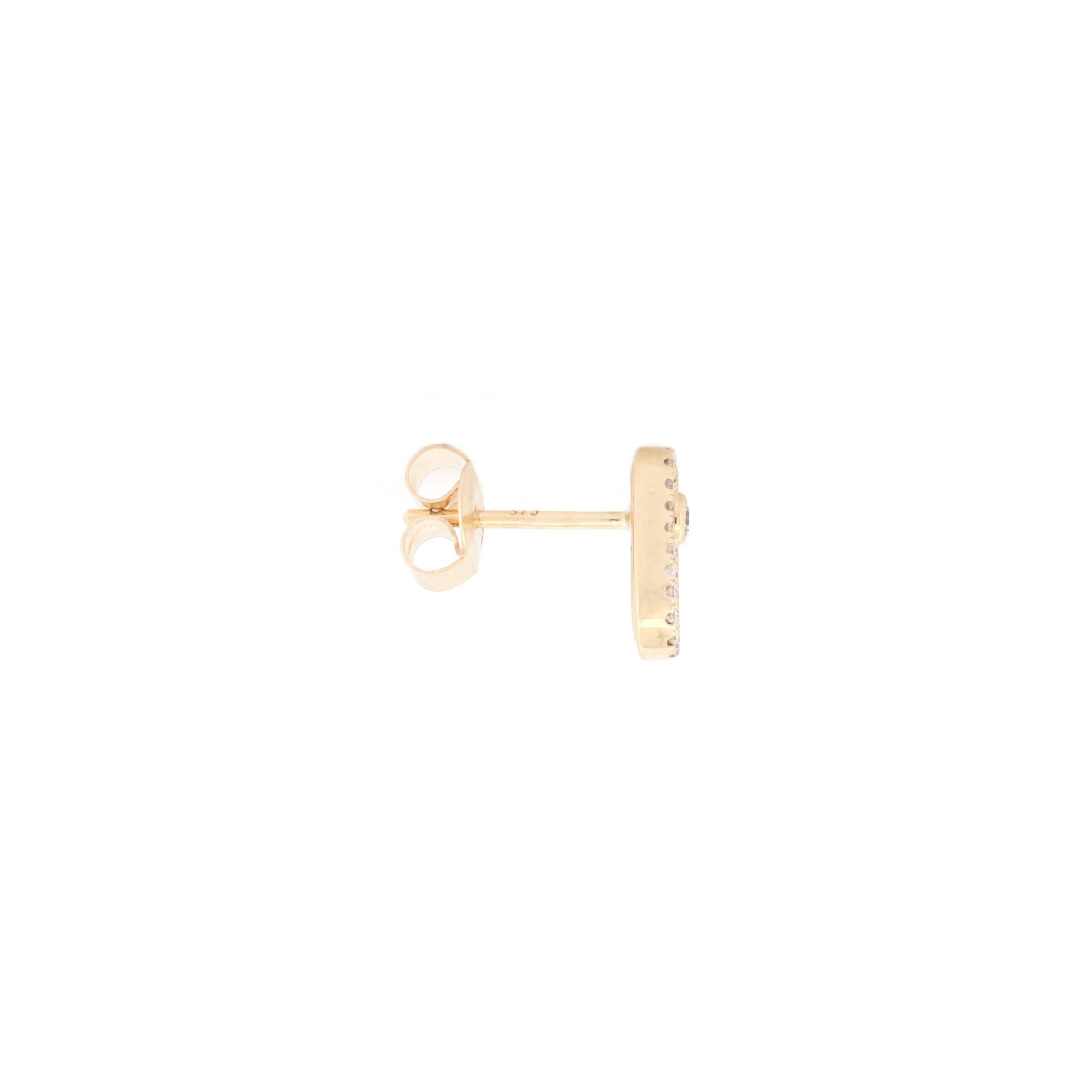 9ct Yellow Gold 0.16ct Moving Diamond Earrings